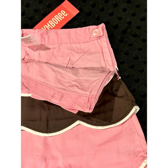NWT Gymboree Tea For Two Pink & Chocolate Multi Tiered Skirt Skort Size 4 - Picture 7 of 8